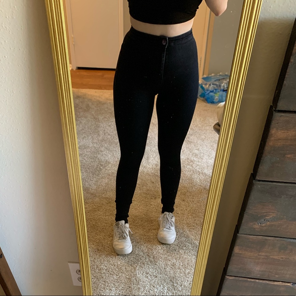 Topshop black Joni jeans